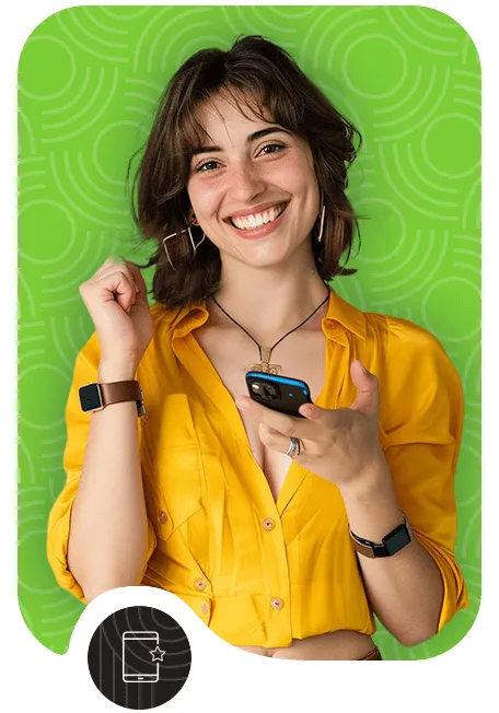 Mujer con teléfono móvil, representando consultoría empresarial